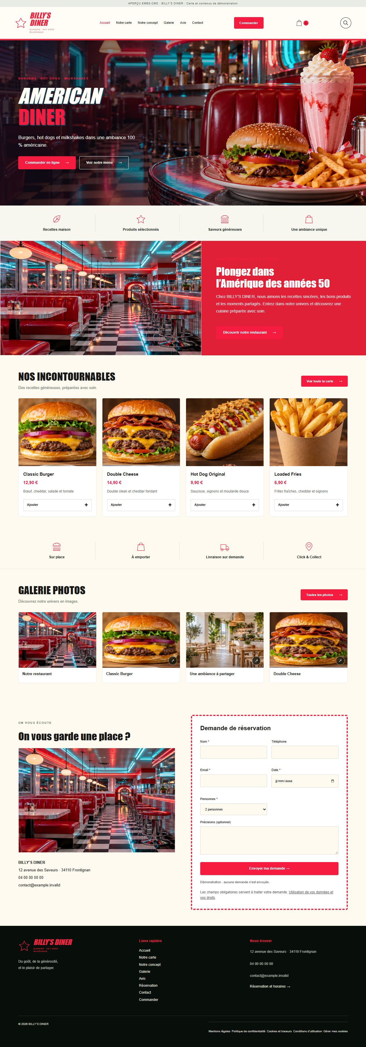BILLY’S DINER — Street food
