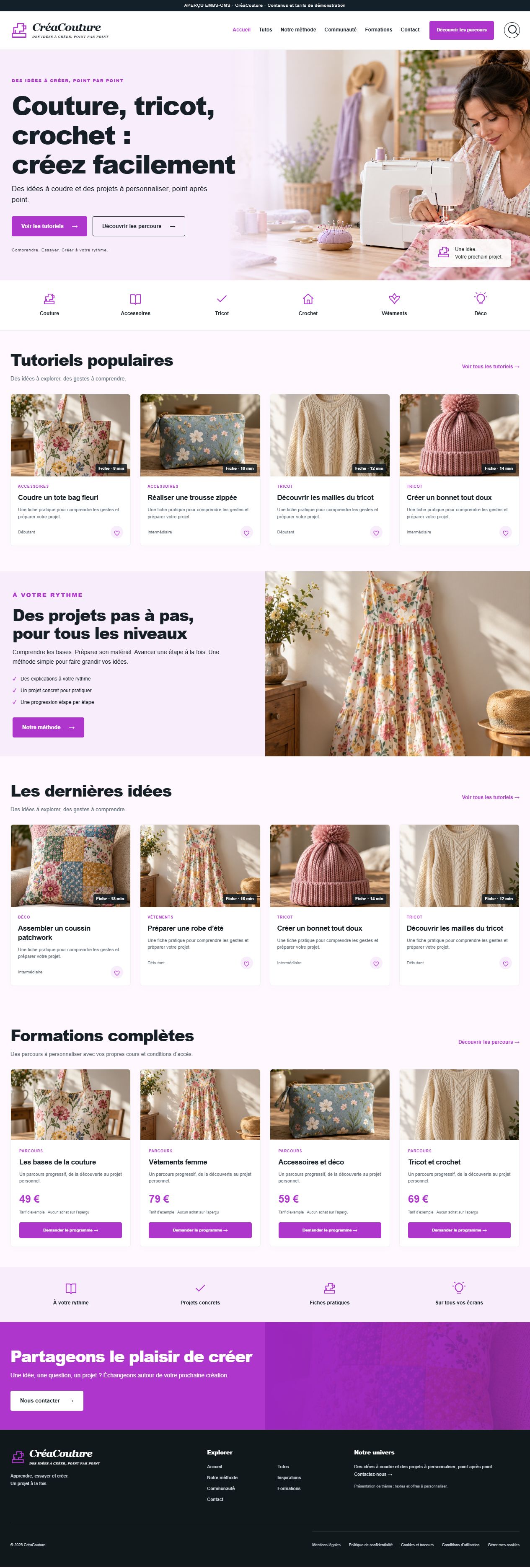 CréaCouture — Tutoriels