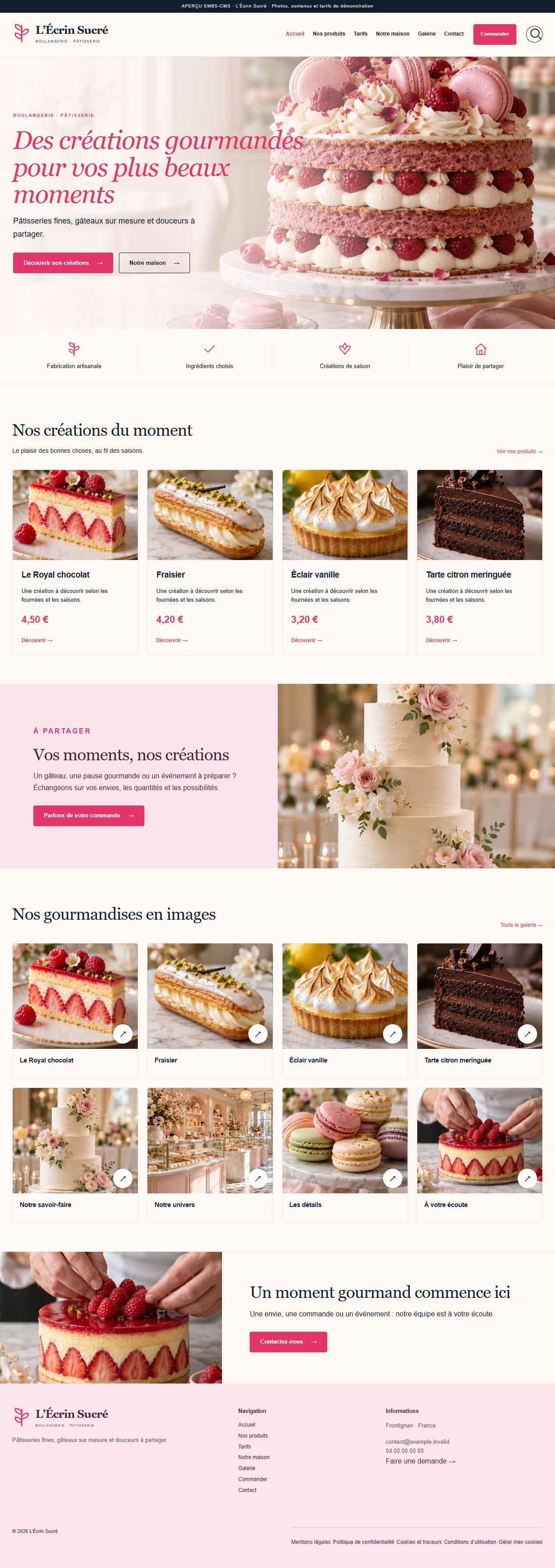 L’Écrin Sucré — Boulangeries & pâtisseries