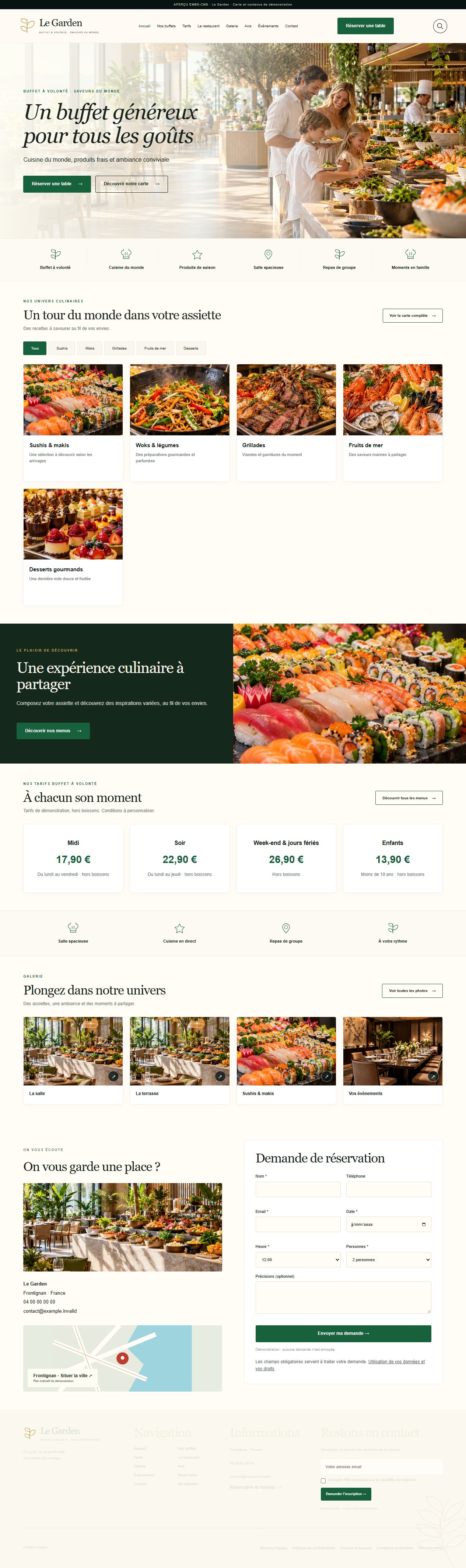 Le Garden — Buffet gourmand