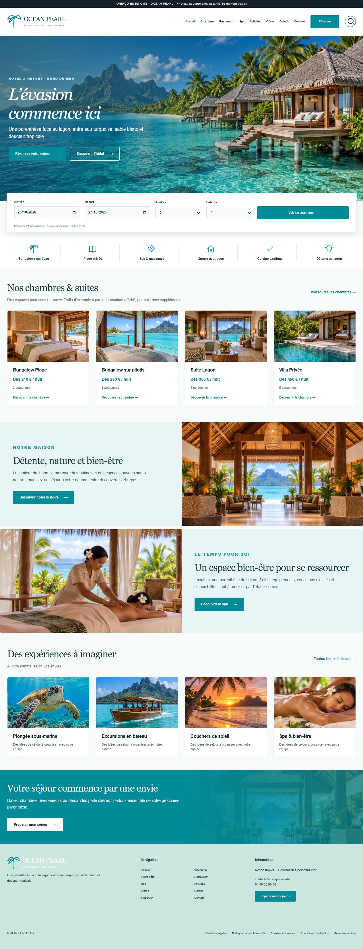 OCEAN PEARL — Hôtel & séjour