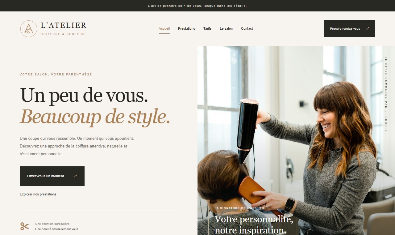 Design du thème de coiffure