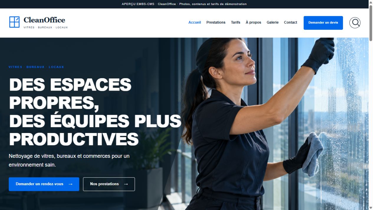 Capture du thème CleanOffice