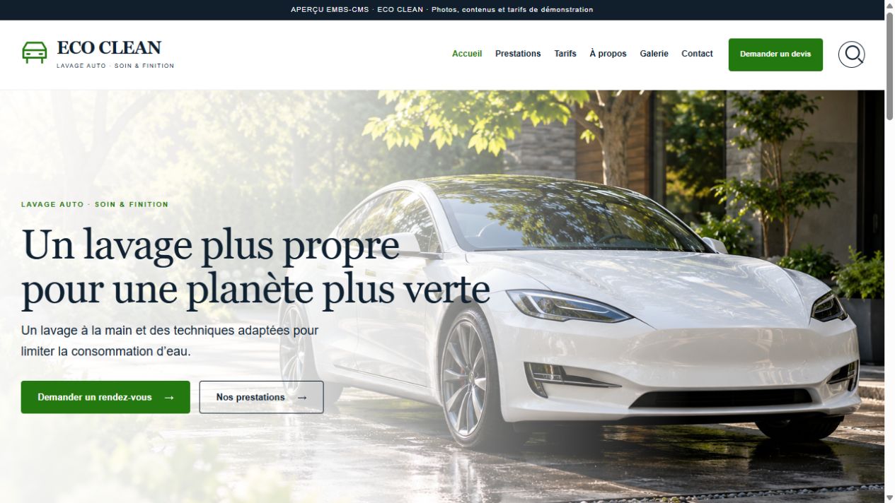 Capture du thème ECO CLEAN