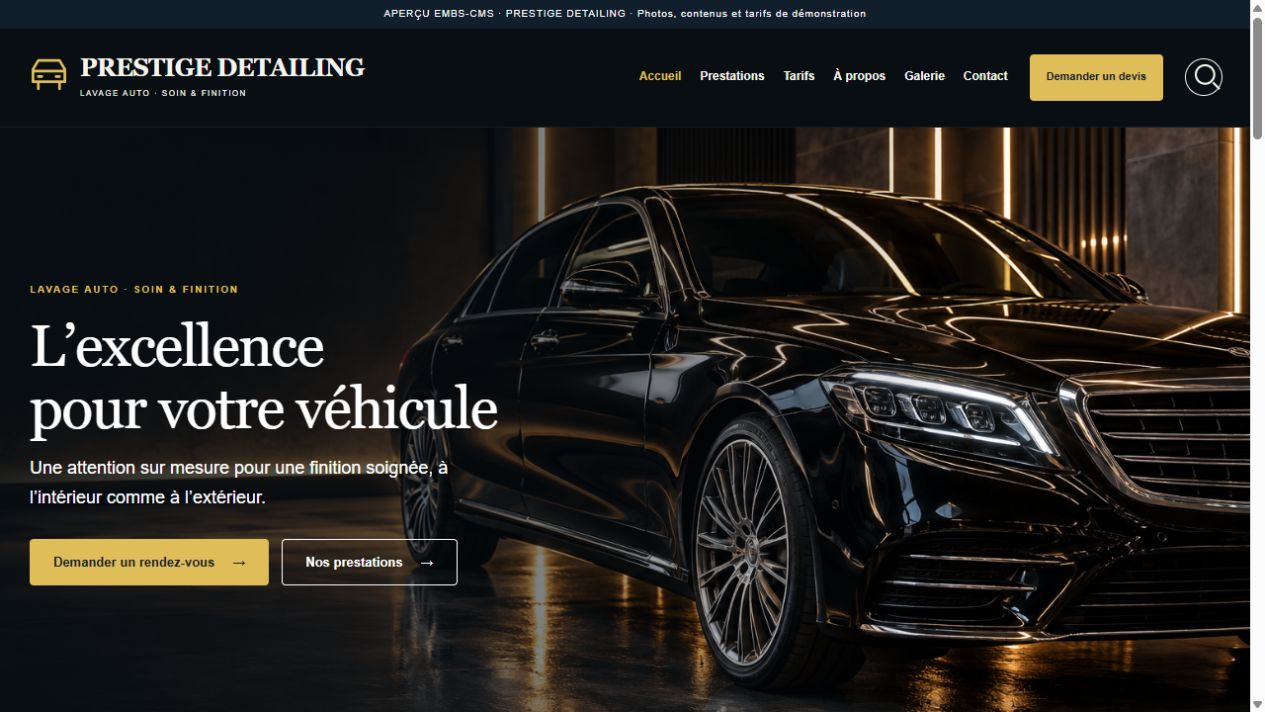 Capture du thème PRESTIGE DETAILING