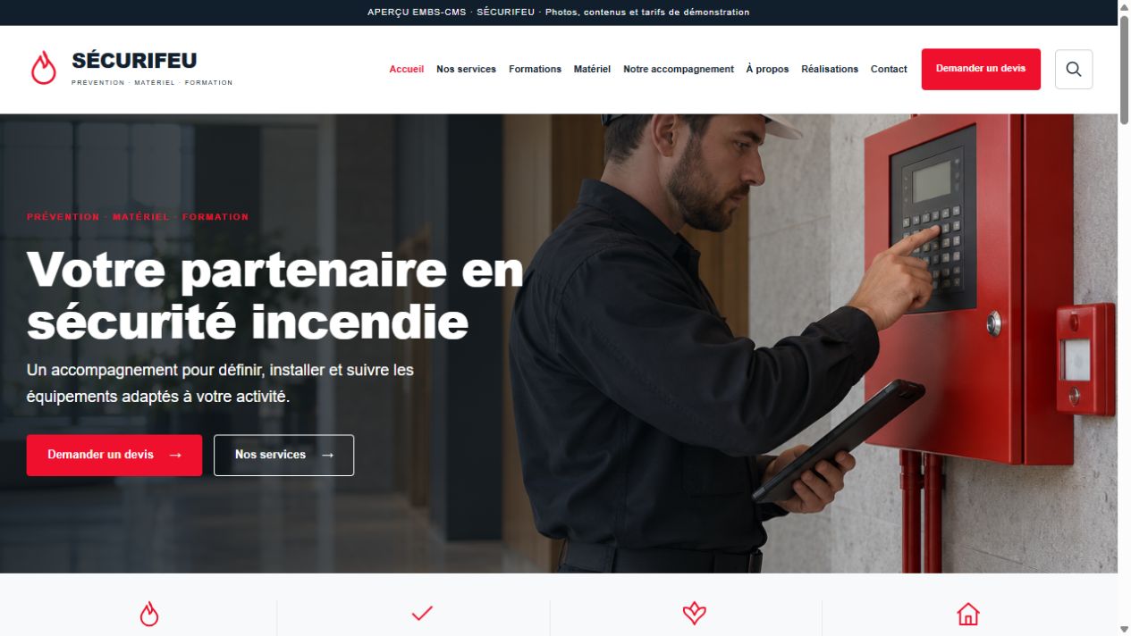Capture du thème SÉCURIFEU
